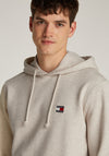 Tommy Jeans Badge Logo Hoodie, Oat Marl Heather
