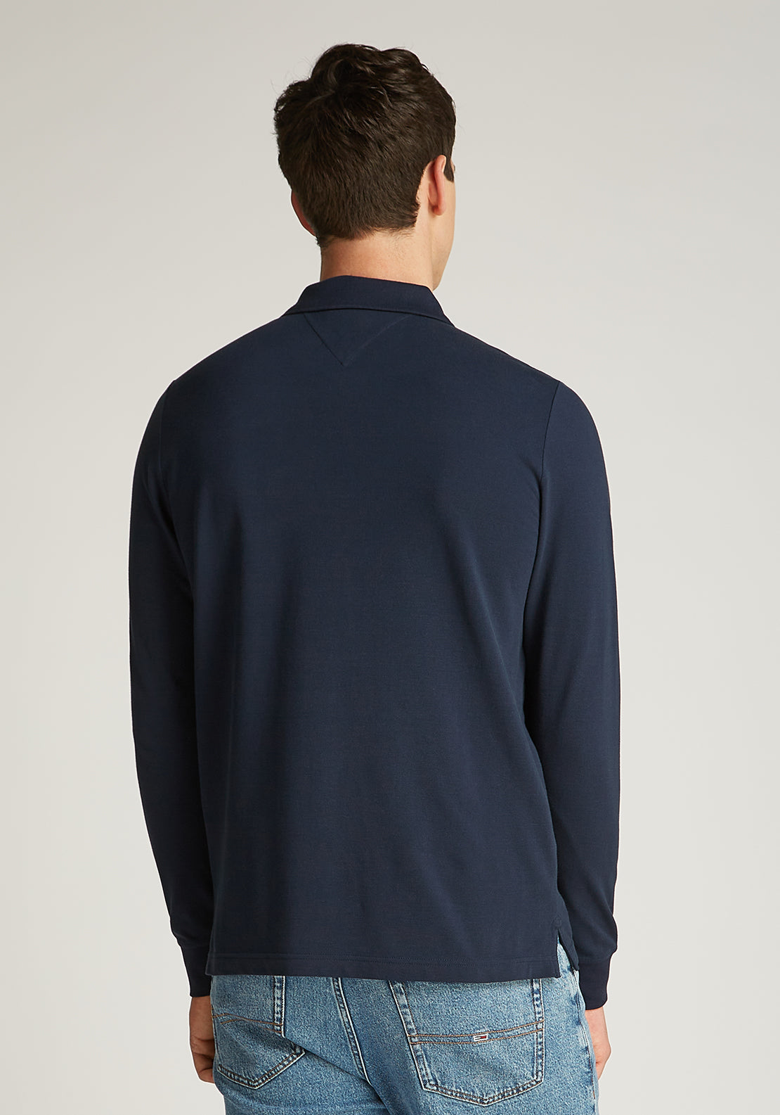 Tommy Jeans Long Sleeve Polo Shirt, Dark Night Navy