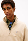 Tommy Jeans Badge Quarter Zip Sweatshirt, Beige