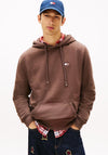 Tommy Jeans Badge Terry Drawstring Hoodie, Walnut Brown