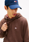 Tommy Jeans Badge Terry Drawstring Hoodie, Walnut Brown