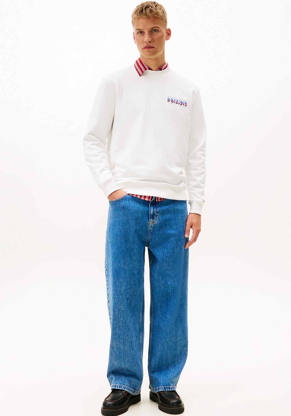 Tommy Jeans 1985 DNA Crew Neck Sweatshirt, Ecru