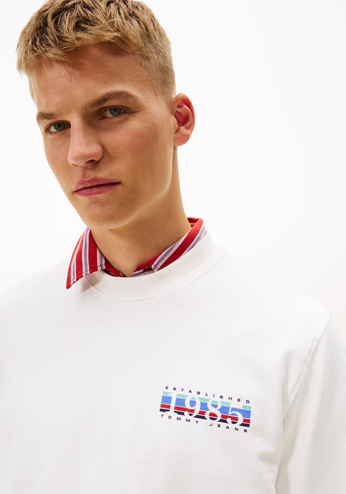 Tommy Jeans 1985 DNA Crew Neck Sweatshirt, Ecru