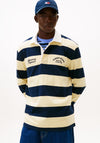 Tommy Jeans Stripe Graphic Rugby Shirt, Yellow & Navy