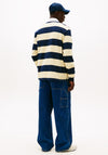 Tommy Jeans Stripe Graphic Rugby Shirt, Yellow & Navy