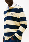 Tommy Jeans Stripe Graphic Rugby Shirt, Yellow & Navy