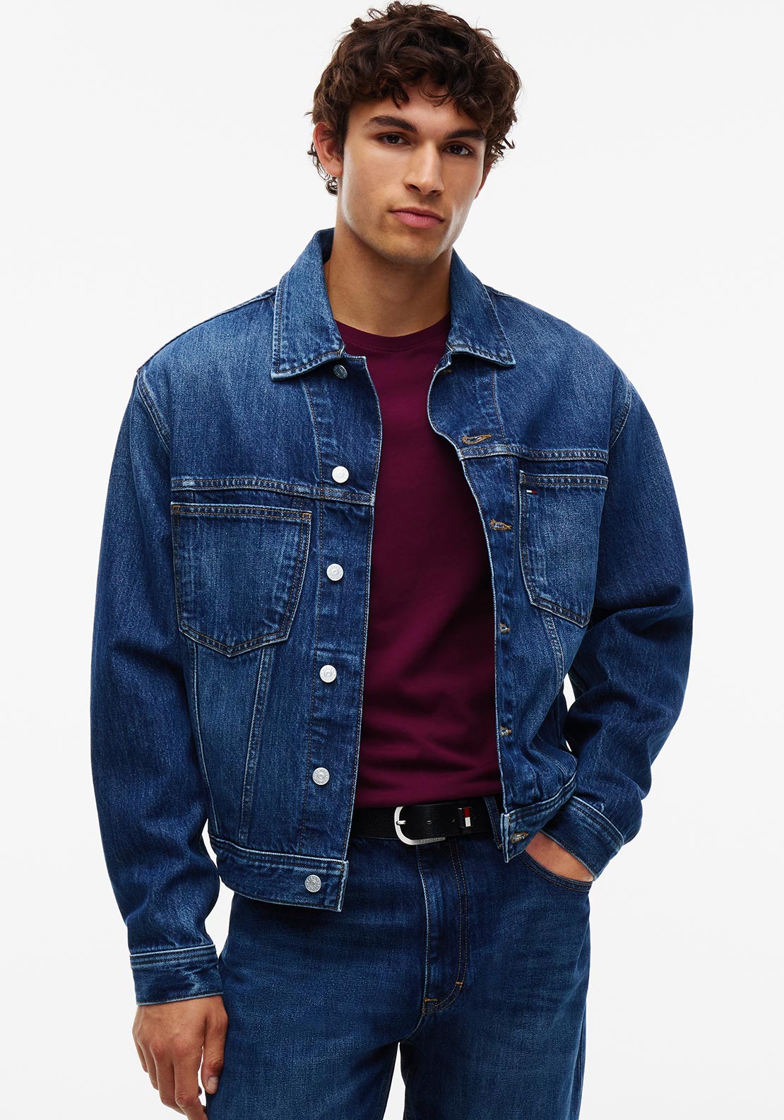 Tommy Jeans Relaxed Denim Trucker Jacket, Dark Denim Blue