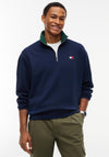 Tommy Jeans Branded Collar Quarter Zip Sweatshirt, Navy