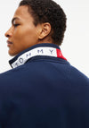 Tommy Jeans Branded Collar Quarter Zip Sweatshirt, Navy
