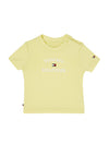 Tommy Hilfiger Baby Girl Logo Short Sleeve Tee, Yellow Tulip