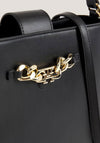Tommy Hilfiger Monogram Chain Satchel Bag, Black