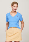 Tommy Hilfiger V-Neck Slim Fit Striped T-Shirt, Blue Spell