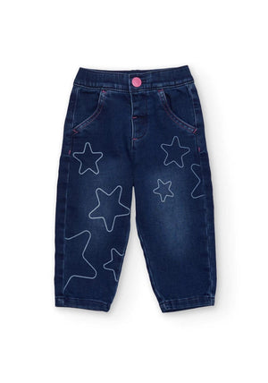 Tuc Tuc Mini Girl Star Denim Jeans, Blue