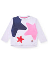 Tuc Tuc Mini Girl Star Long Sleeve Top, White