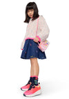 Billieblush Girl Embroidery Denim Skirt, Blue