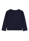 Billieblush Girl Smile Sequin Long Sleeve Top, Navy