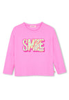 Billieblush Girl Smile Long Sleeve Top, Pink