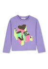 Billieblush Girl Love Sequin Long Sleeve Top, Purple