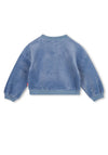 Billieblush Girl Velour Fleece Long Sleeve Sweater, Blue