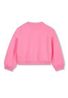 Billieblush Girl Cat Long Sleeve Sweater, Pink