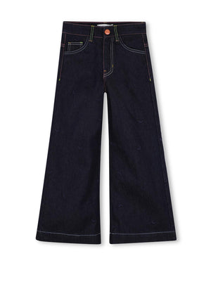 Billieblush Wide Leg Denim Jean, Dark Blue