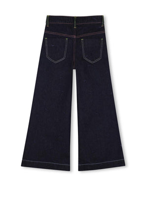Billieblush Wide Leg Denim Jean, Dark Blue