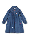 Billieblush Girl Long Sleeve Denim Dress, Blue