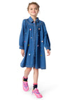 Billieblush Girl Long Sleeve Denim Dress, Blue