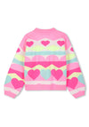 Billieblush Girl Heart Knit Long Sleeve Jumper, Pink