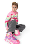 Billieblush Girl Heart Knit Long Sleeve Jumper, Pink