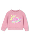 Billieblush Girl Sequins Smile Long Sleeve Sweater, Pink
