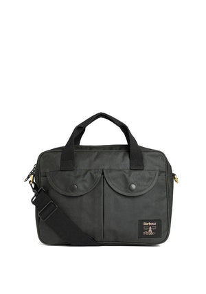 Barbour Field Wax Laptop Crossbody Bag, Sage Green
