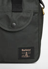 Barbour Field Wax Laptop Crossbody Bag, Sage Green
