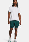 Under Armour Launch 2 in 1 5” Shorts, Hydro Steel