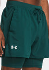 Under Armour Launch 2 in 1 5” Shorts, Hydro Steel