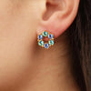 Dyrberg/Kern Ursula Earrings, Aqua & Gold