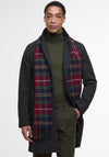 Barbour Men’s Lambswool and Cashmere Tartan Scarf, Winterberry