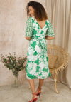 Hope & Ivy Nellie Floral Print Tie Back Midi Dress, Green