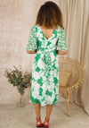 Hope & Ivy Nellie Floral Print Tie Back Midi Dress, Green