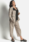 My Soul Crincle Stripe Zipped Shirt, Sand