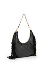 Valentino Astrid Hobo Fringed Shoulder Bag, Black