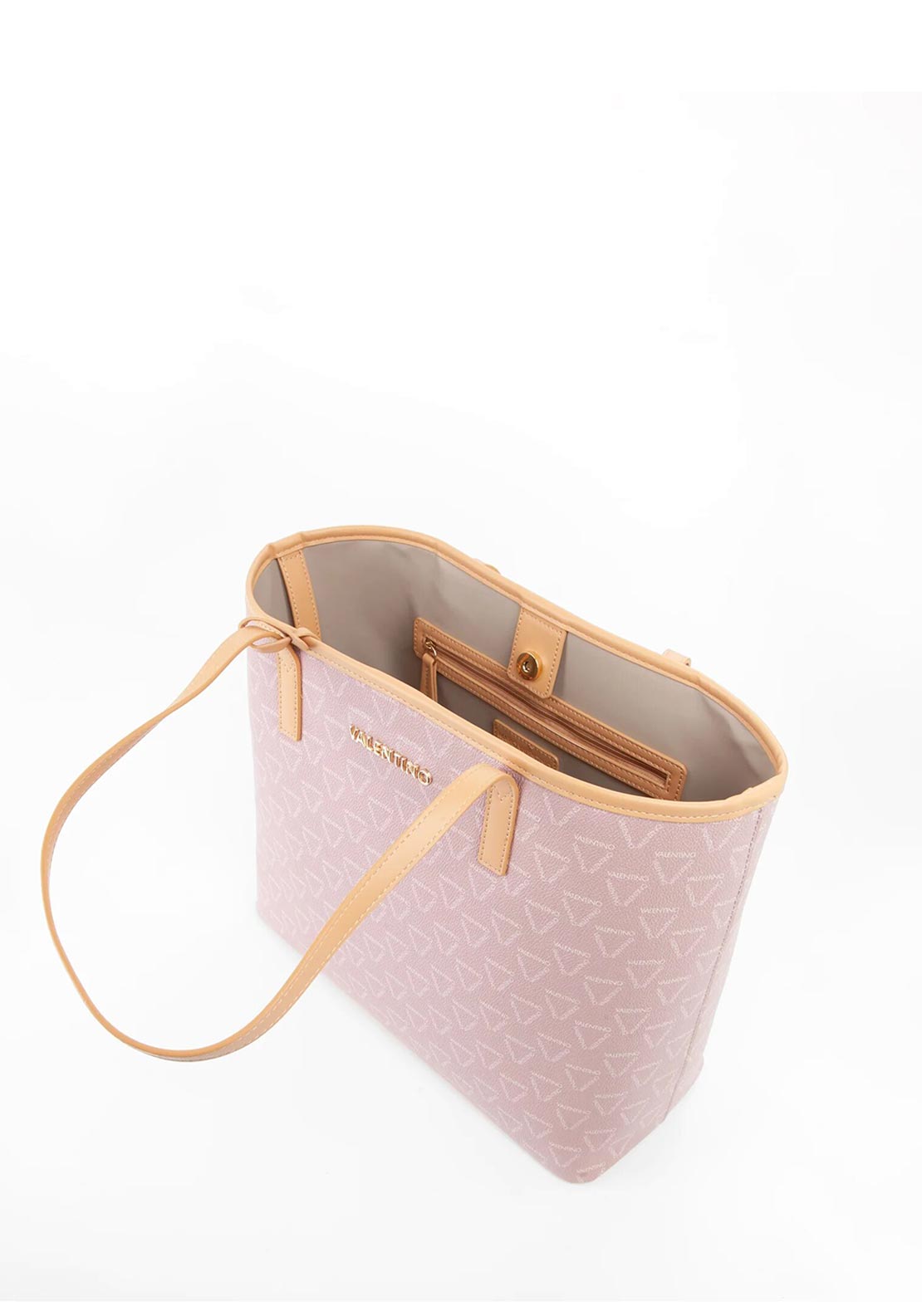 Valentino Lady Re Logo Tote Bag, Powder Pink