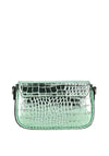 Valentino Miramar Croc Crossbody Bag, Metallic Green