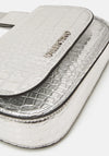 Valentino Miramar Croc Crossbody Bag, Metallic Silver