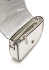 Valentino Miramar Croc Crossbody Bag, Metallic Silver