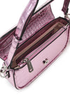 Valentino Miramar Croc Crossbody Bag, Metallic Pink