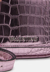 Valentino Miramar Croc Crossbody Bag, Metallic Pink