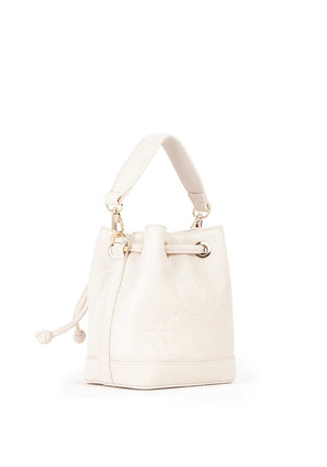 Valentino Samba Debossed Bucket Bag, Cream