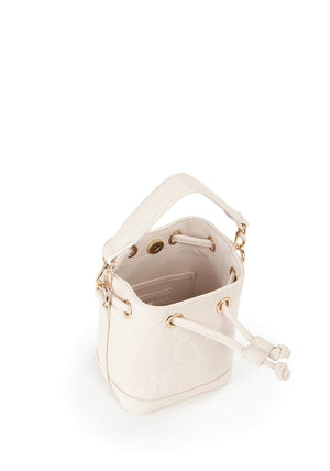 Valentino Samba Debossed Bucket Bag, Cream