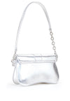 Valentino Unika metallic Shoulder Bag, Silver